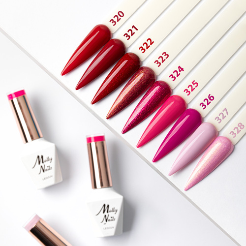 Lakier hybrydowy LED/UV Gel Polish La Vie en Rouge Nr 326 Filtry Pink MollyNails HEMA/Di-HEMA Free 8g+ Wzornik Pinks GRATIS