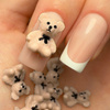 Decorazioni per unghie a forma di orsacchiotti 3D Molly Nails, marroni, 20 pezzi