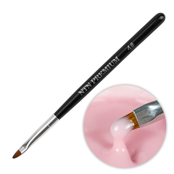 Pennellino per gel nero iridescente ovale NTN Premium misura 4