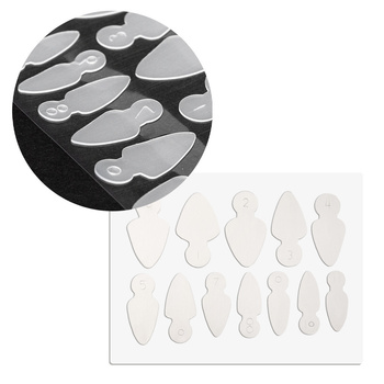 Combo-Set mit zwei Silikonformen für French-Maniküre von MollyLac, Mandelform, kurz, 12 Stück