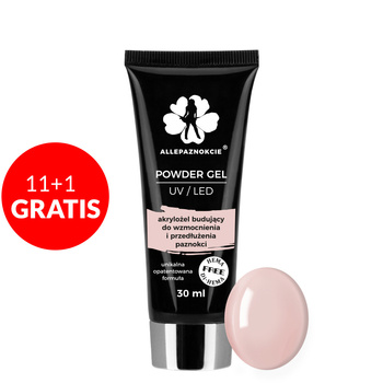 11 + 1 gratis: Allepaznokcie Acrylgel-Powder, HEMA/Di-HEMA-frei, Nude, 30 ml