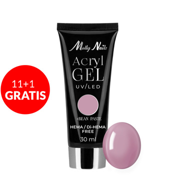 11+1 gratis Acrylgel Polygel Aufbau-Gel für Nagelverlängerungen AcrylGel Molly Nails HEMA/Di-HEMA-frei Bean Paste 30 ml