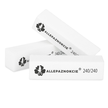 Allepaznokcie 240/240 Premium white polishing block, 1 piece