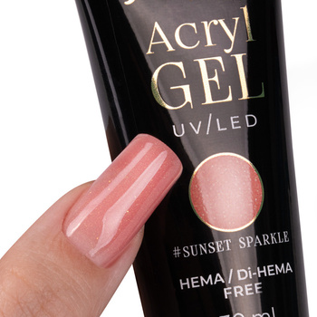 Gel acrilico Polygel per ricostruzione e extension AcrylGel Molly Nails senza HEMA/Di-HEMA Sunset Sparkle 30 ml