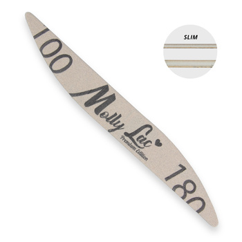 Lima per unghie sicura, confezione a forma di barca, onda ellittica MollyLac slim 100/180