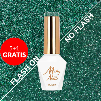 5+1 gratis Smalto ibrido Molly Nails Flashing Lights 3 Poison Ivy senza HEMA/Di-HEMA 8 g n. 612