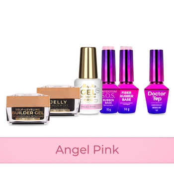PRO MATCH SYSTEM 5+1 Angel Pink: 3 geles de 15 g: Jelly&SelfLeveling;&Gel; en frasco + 2 bases + Doctor Top de 10 g GRATIS