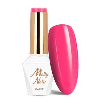 Esmalte híbrido LED/UV Gel Polish Molly Nails Power Flower n.º 722 Pink Gerbera sin HEMA ni Di-HEMA, 8 g