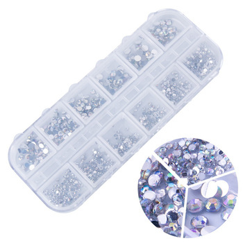 Iridescent rhinestones set in a box, approx. 1000 pieces