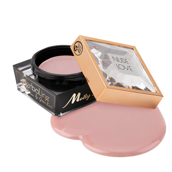 Gel modelador para uñas sin HEMA ni Di-HEMA con aceite de árbol de té MollyLac HerbaLine Nude Love by Gosia Kruś 50 g