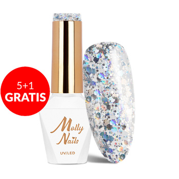 5+1 gratis Molly Nails Hybridlack Crushed Diamonds Dreaming in Vegas HEMA/Di-HEMA-frei 8 g Nr. 538