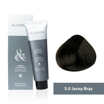 Allwaves Cream Color Hair Dye, Light Brown 5.0, 100 ml