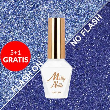 5+1 gratis Smalto ibrido Molly Nails Flashing Lights 3 Metal Rain senza HEMA/Di-HEMA 8 g n. 617