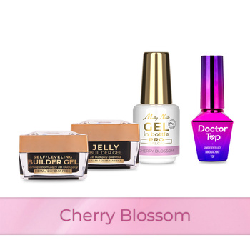 Molly Nails PRO MATCH SYSTEM 3+1 Cherry Blossom: 3 gel modellanti + Doctor Top 10 g