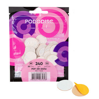 Schleifaufsätze, austauschbare Scheiben, Körnung 240, für PODODISC Staleks Expert, Größe M, 20 mm, 50 Stück