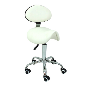 Taburete cosmético con respaldo Optima CO blanco CN00566