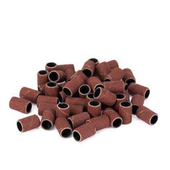 Maniküre- und Pediküre-Kappen, Schleifhülsen, Zylinder 6 mm, Körnung 180, AlleMed, braun, 50 Stück