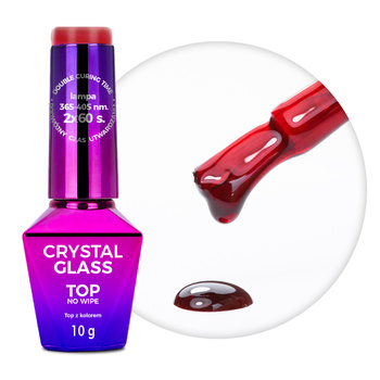 Farbenfrohes Topcoat ohne Abwischen – „Crystal Glass“ von Molly Nails, rot, HEMA/Di-HEMA-frei, 10 g