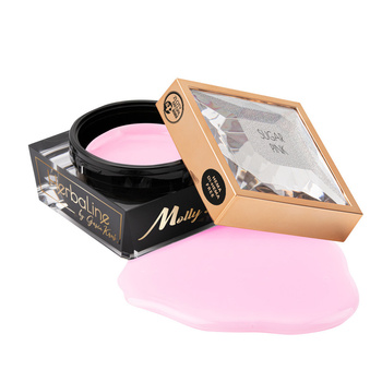 Gel modelador para uñas sin HEMA ni Di-HEMA con aceite de árbol de té MollyLac HerbaLine Sugar Pink by Gosia Kruś, 50 g