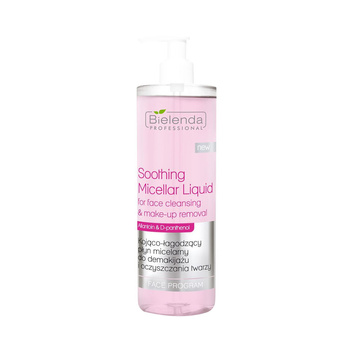 Bielenda soothing and calming micellar water for makeup removal and facial cleansing, 500 ml