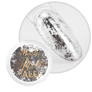 Polvere per unghie metallizzata MollyLac «Płatki Alu» – argento seducente 0,2 g n. 1