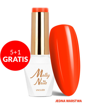 5+1 gratis Smalto ibrido LED/UV Gel Polish Vivid Vibes n. 285 Fire Rush Molly Nails senza HEMA/Di-HEMA 8 g