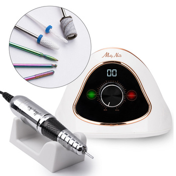Fresatrice per unghie Molly Nails da 68 W per manicure e pedicure, bianco e oro, modello M15, 45.000 giri/min