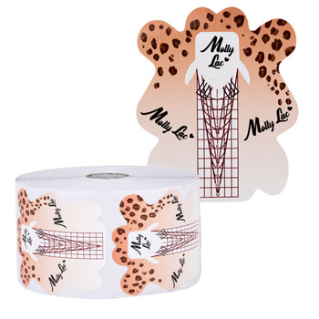 Modelli per unghie MollyLac leopardati, 500 pezzi