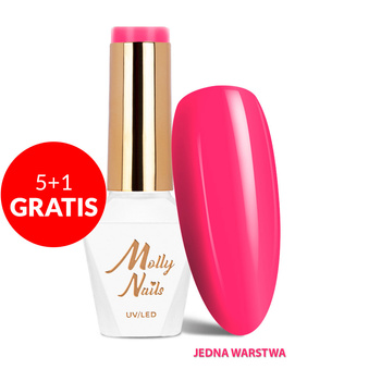 5+1 gratis Smalto ibrido LED/UV Gel Polish Sorbet n. 297 Pink Pulse Molly Nails senza HEMA/Di-HEMA 8 g