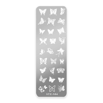 Placa con motivos para sellos de mariposas STZ-N04 MollyNails