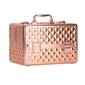 Estuche de cosméticos M para esmaltes Diamond 3D, herrajes en oro rosa