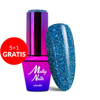 5+1 gratis Smalto ibrido Molly Nails Luxury Glam Cosmic Love 8 g n. 544