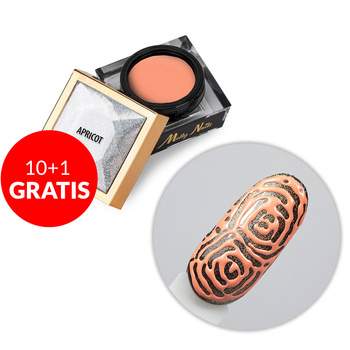 10 + 1 gratuit Creative Flow Color Gel  - gel créatif pour NailArt permettant de réaliser des motifs fondants et délicats Molly Nails Apricot sans HEMA/Di-HEMA 5 g