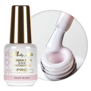 Base in gomma per unghie flessibili, manicure e pedicure, per decorazioni S.O.S. Antidotum Pro Salon Molly Nails Milky Blush 15 g