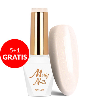 5+1 gratis Smalto ibrido LED/UV Gel Polish Vanille n. 420 Madame French Molly Nails senza HEMA/Di-HEMA 8 g