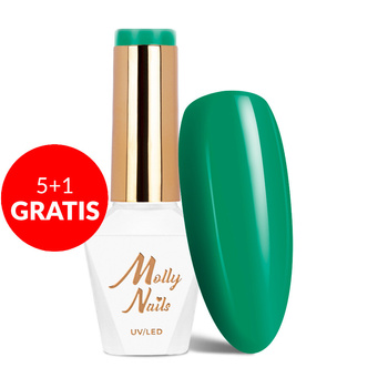 5+1 gratis Molly Nails Power Flower Green Grass HEMA/Di-HEMA-freier Hybridlack 8 g Nr. 728