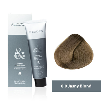 Allwaves Cream Color Hair Dye, Unique Light Blonde 8.0, 100 ml