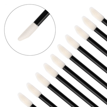 Professional lint-free eyelash applicators, black, 50 pcs