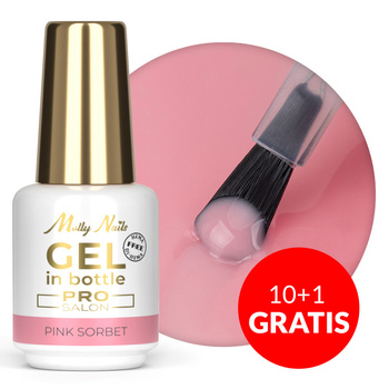 10+1 gratis Gel modellante in flacone con pennellino Gel in Bottle Molly Nails Pro Salon Pink Sorbet HEMA/Di-HEMA Free 15 g