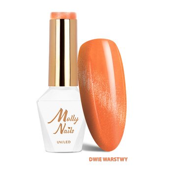 Smalto ibrido LED/UV Gel Polish Cat Eye Pastel n. 276 Tangerine Molly Nails senza HEMA/Di-HEMA 8 g