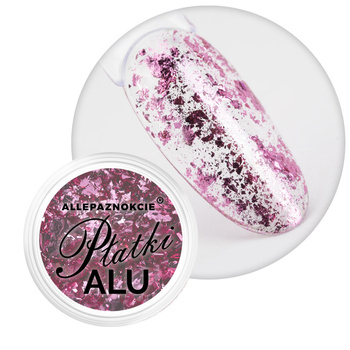 Polvere per unghie metallizzata Fiocchi di alluminio Allepaznokcie rosa intrigante 0,2 g N. 4