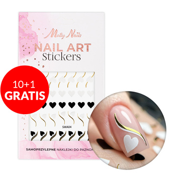 10+1 gratis: adesivi per unghie a forma di cuoricini SWA04 MollyNails