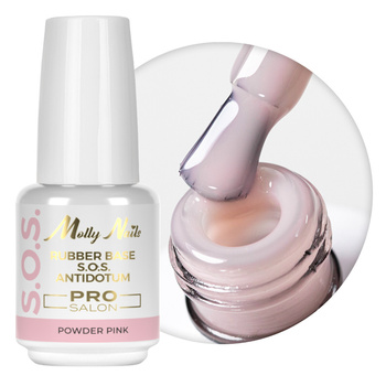 Base in gomma per unghie flessibili, manicure e pedicure, per decorazioni S.O.S. Antidotum Pro Salon Molly Nails Powder Pink 15 g
