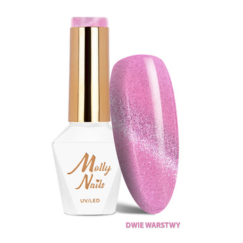 Smalto ibrido LED/UV Gel Polish Cat Eye Crystal Water n. 264 Blush Molly Nails senza HEMA/Di-HEMA 8 g
