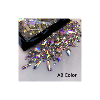 Decorazioni per unghie MollyNails: strass crystal AB mix, 150 pezzi