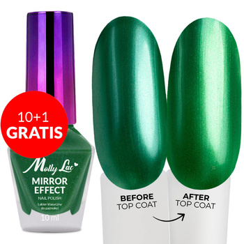 10+1 gratis Smalto classico MollyLac Mirror effetto specchio/metallizzato n. 01 10 ml