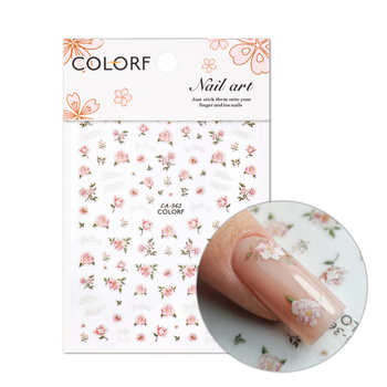 Adesivi per unghie autoadesivi con fiori e scritte CA-362 MollyNails