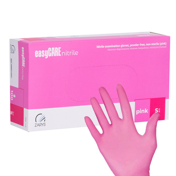 Guanti monouso in nitrile per uso diagnostico e protettivo Easycare nitrile Pink, taglia S, rosa, 100 pezzi