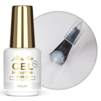 Gel modellante in flacone con pennellino Gel in Bottle Molly Nails Pro Salon Milky senza HEMA/Di-HEMA 15 g