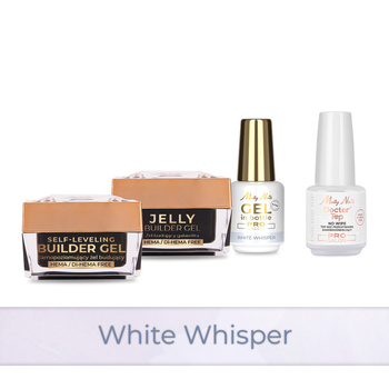 Molly Nails PRO MATCH SYSTEM 3+1 White Whisper: 3 gel modellanti + Doctor Top 15 g